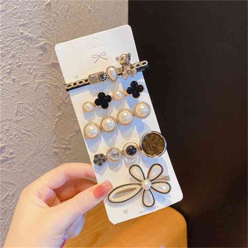 Hair Jewelry Accessories 2021 Korean Version Net Red Back of Head Rhinestone Popular Set Pin Girl Side Exquisite Bangs