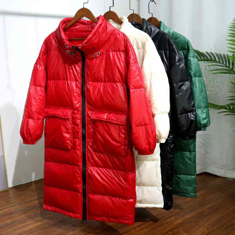 down 90% White Duck Jacket Thick Long Winter Down Coat Korean Women Stand collar Loose pocket Warm Parka Snow Outwear, Black
down 90% White Duck Jacket Thick Long Winter Down Coat Korean Women Stand collar Loose pocket Warm Parka Snow Outwear, Black