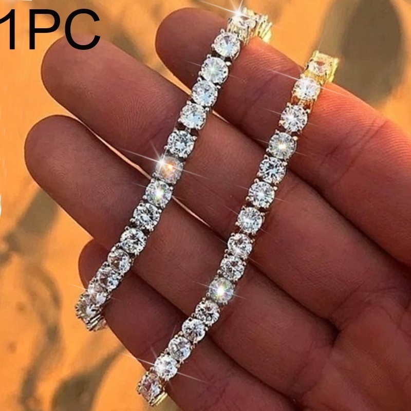 Hip Hop 1Row Rome Bling CZ Iced Out Rhinestone Cubic Zirconia Bracelet Tennis Chain Bracelets For Women Men Jewelry Xmas Gift, Black
Hip Hop 1Row Rome Bling CZ Iced Out Rhinestone Cubic Zirconia Bracelet Tennis Chain Bracelets For Women Men Jewelry Xmas Gift, Black
