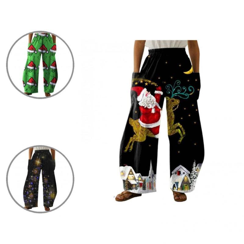 Women's Pants & Capris Xmas Elastic Waist Chic Ankle-Length Festive Christmas Print Women Loose, Black;white
Women's Pants & Capris Xmas Elastic Waist Chic Ankle-Length Festive Christmas Print Women Loose, Black;white