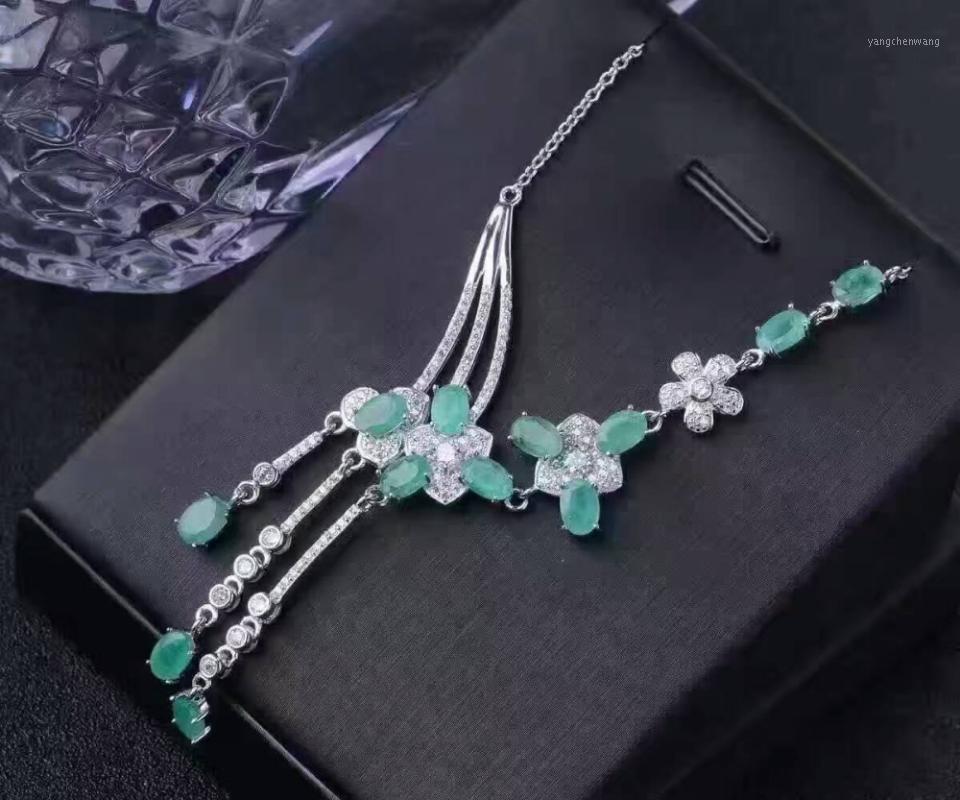 Natural Green Emerald Necklace Gemstone Pendant S925 Silver Luxury Fashion Tassel Flowers Women Party Jewelry Chains
Natural Green Emerald Necklace Gemstone Pendant S925 Silver Luxury Fashion Tassel Flowers Women Party Jewelry Chains