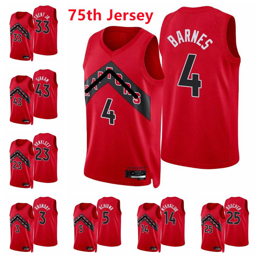 TorontoRaptorsMen Scottie Barnes 4 Pascal Siakam 43 Fred VanVleet 23 OG Anunoby 3 Gary Trent Jr. 33 Achiuwa 2021/22 75th Diamond Red Swingman Basketball Jersey, 16
TorontoRaptorsMen Scottie Barnes 4 Pascal Siakam 43 Fred VanVleet 23 OG Anunoby 3 Gary Trent Jr. 33 Achiuwa 2021/22 75th Diamond Red Swingman Basketball Jersey, 16