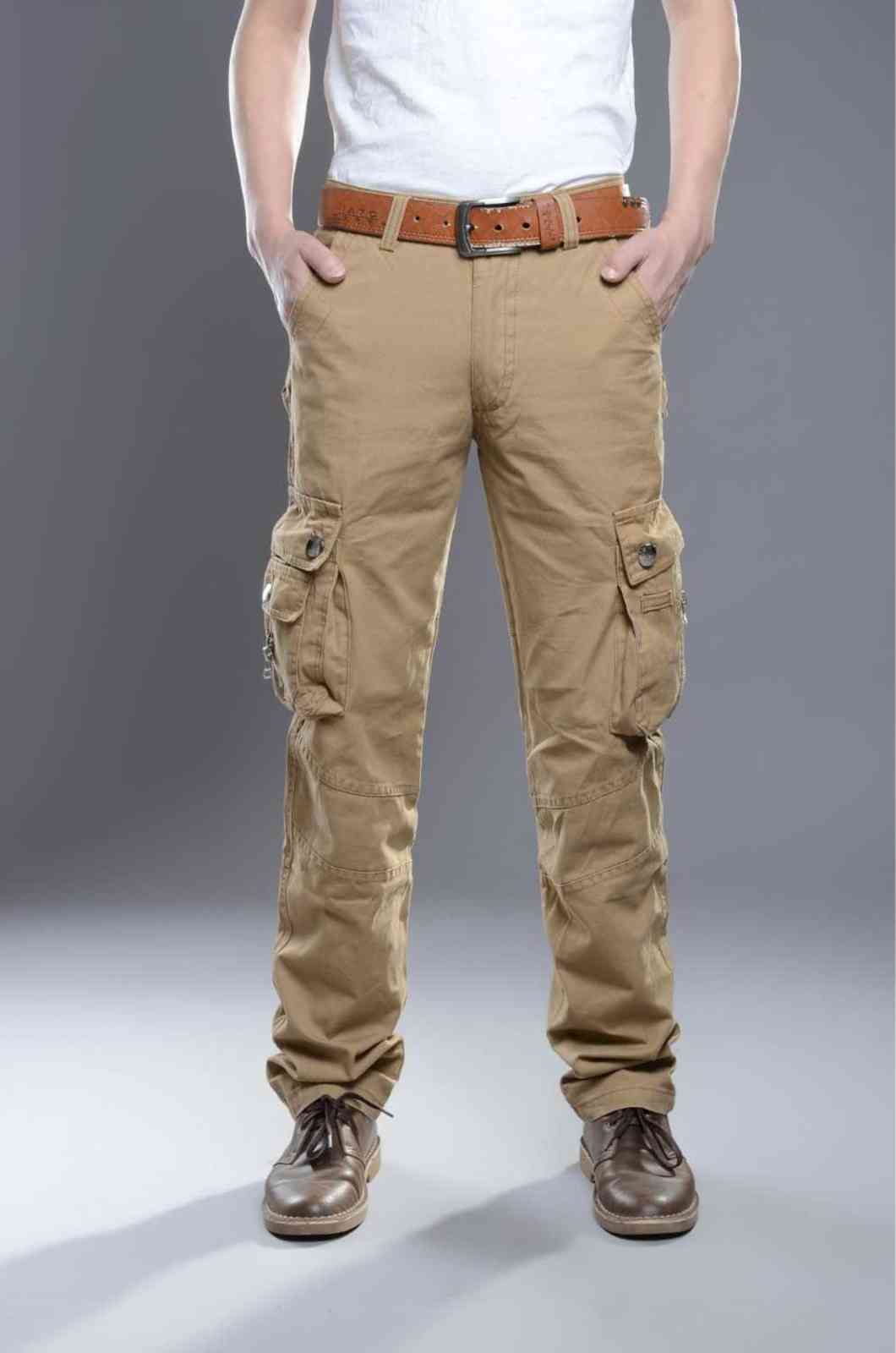 Cargo Pants Men Combat SWAT Army Military Pants 100%Cotton Many Pockets Stretch Flexible Man Casual Trousers Plus Size 28- 38 40 211108