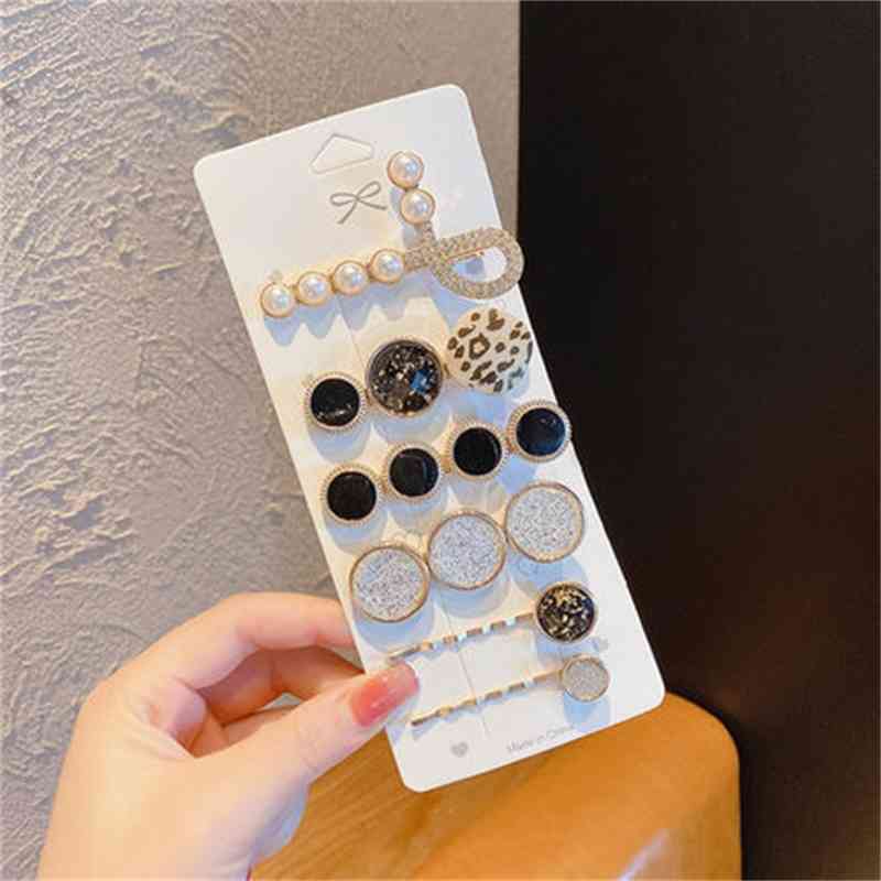 Hair Jewelry Accessories 2021 Korean Version Net Red Back of Head Rhinestone Popular Set Pin Girl Side Exquisite Bangs