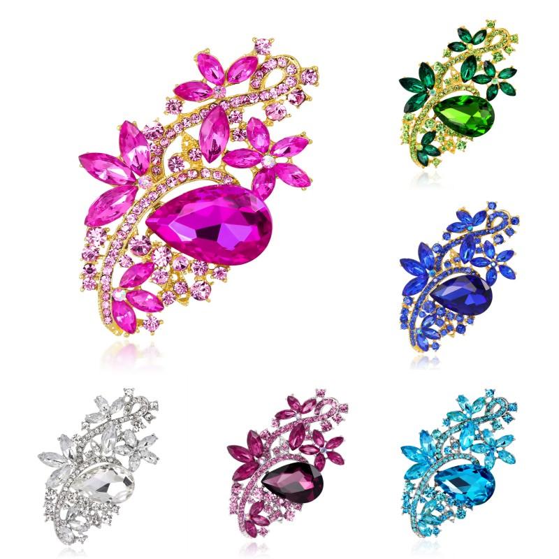 Pins, Brooches Assorted Colors Large Crystal Diamante Brooch For Women Wedding Fashion Pins Vintage Style Coat Accessory AE008
Pins, Brooches Assorted Colors Large Crystal Diamante Brooch For Women Wedding Fashion Pins Vintage Style Coat Accessory AE008