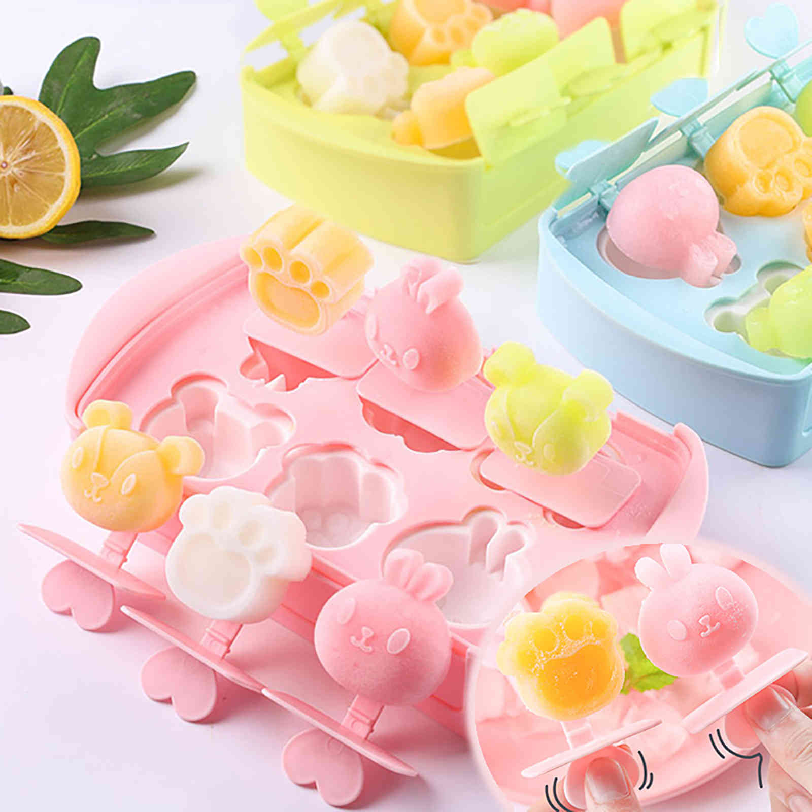 Diy home-made popsicle mold silicone cream form jelly ice ball maker baby food supplement popsicle stick kitchen tool