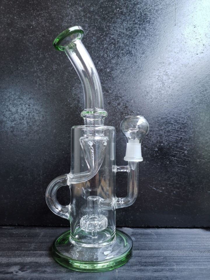 9.5 Inch tall klein dab rig hookah recycler bong water pipe green and clear male joint size 14.4mm batmans shop
9.5 Inch tall klein dab rig hookah recycler bong water pipe green and clear male joint size 14.4mm batmans shop