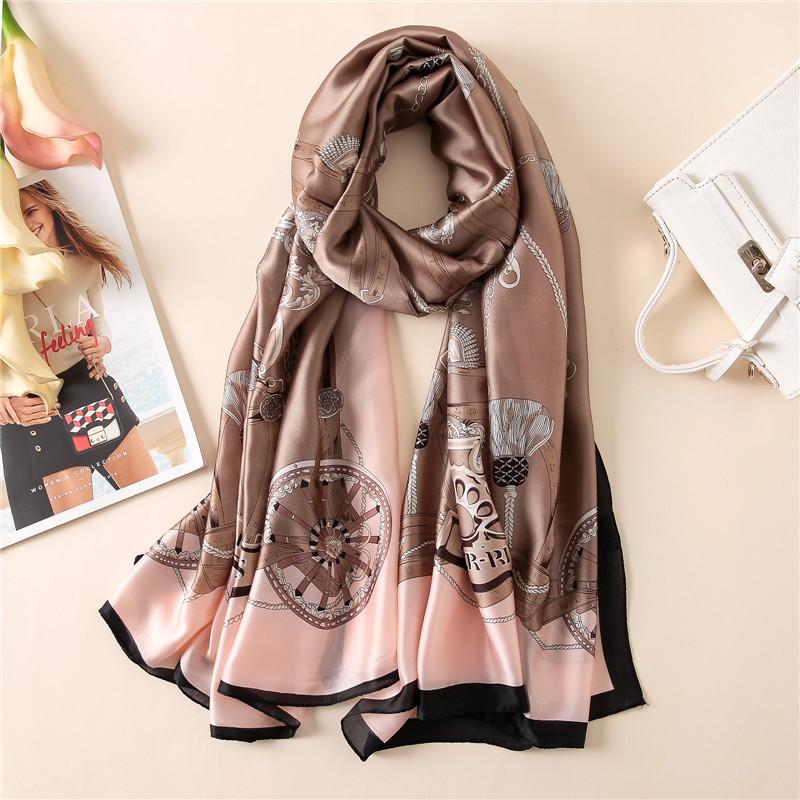Scarves Women Imitation Silk Scarf Wheel Chain Print Shawls Office Lady Wraps Female Headscarf Beach Towel Beautiful Gift 90x180cm
Scarves Women Imitation Silk Scarf Wheel Chain Print Shawls Office Lady Wraps Female Headscarf Beach Towel Beautiful Gift 90x180cm