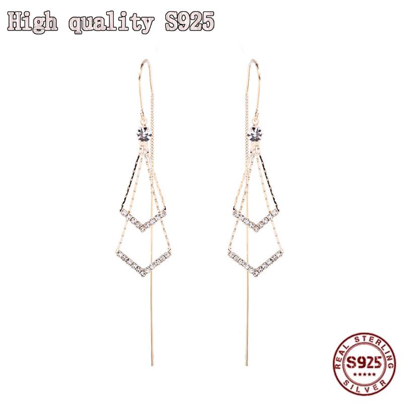 Dangle & Chandelier High Quality Micro Inlaid Zircon S925 Silver Needle Tassel Crystal Geometric Anti Falling Off Ear Line Women's Earrings
Dangle & Chandelier High Quality Micro Inlaid Zircon S925 Silver Needle Tassel Crystal Geometric Anti Falling Off Ear Line Women's Earrings