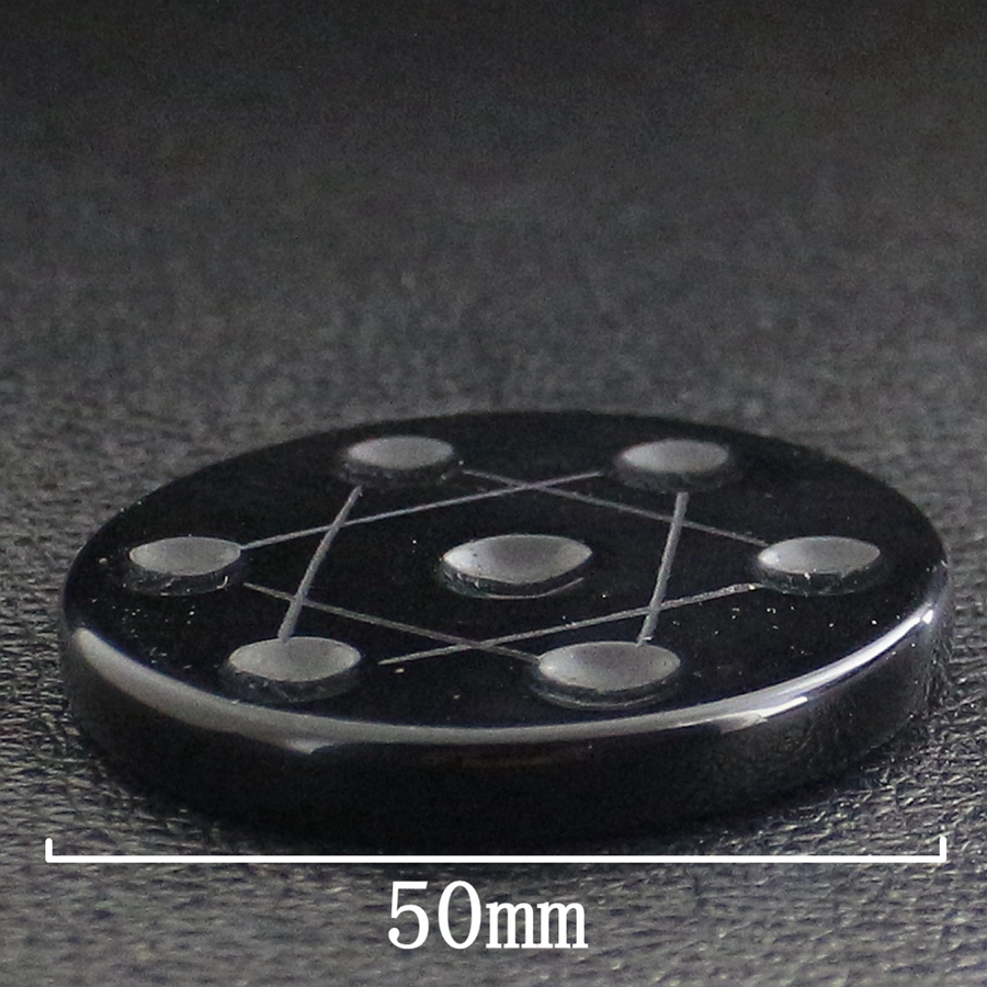 Natural Loose Gemstones Chakra Reiki Healing Stone Jewelry Heptagram 7 Stars Array Trinket 50mm Seven Star Disc Obsidian Geomantic Prop Mini Crystal O