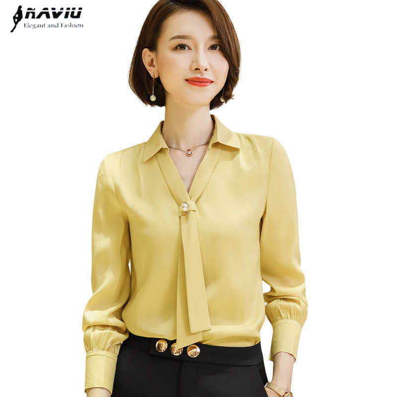 Naviu Fashion High Quality Satin Shirt For Office Lady Sexy V-Neck Temperament Professional Blouse Formal Tops 210604, Blue
Naviu Fashion High Quality Satin Shirt For Office Lady Sexy V-Neck Temperament Professional Blouse Formal Tops 210604, Blue