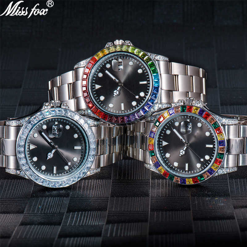 Missfox watch Swiss laojia fashion high-grade diamond color diamond stainless steel luminous men's Watch, Golden white diamond
Missfox watch Swiss laojia fashion high-grade diamond color diamond stainless steel luminous men's Watch, Golden white diamond