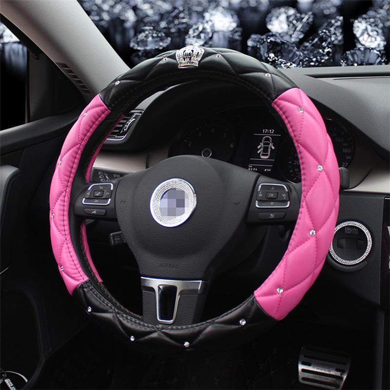 Steering Wheel Covers High Quality Soft Leather Car Universal Fit 38cm Diamond Rhinestone Cover Accessories
Steering Wheel Covers High Quality Soft Leather Car Universal Fit 38cm Diamond Rhinestone Cover Accessories