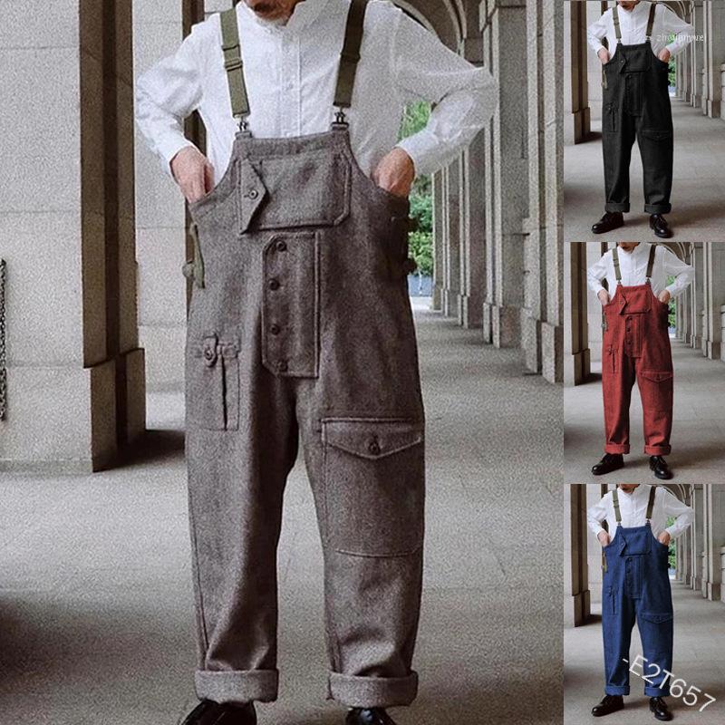 Men' Jeans WEPBEL Overalls Multi-Pockets Overall Casual Men Loose Straight-Leg Pants Button Sleeveless1, Black
Men' Jeans WEPBEL Overalls Multi-Pockets Overall Casual Men Loose Straight-Leg Pants Button Sleeveless1, Black