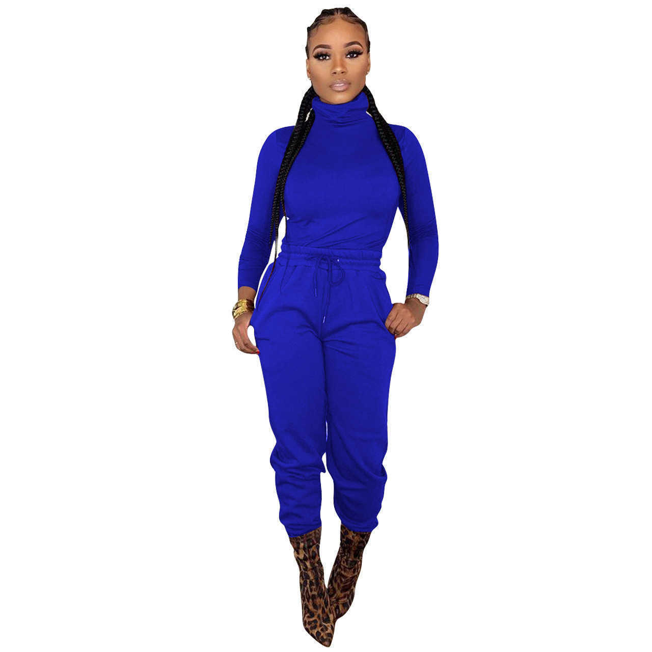 Womens solid 2 piece set tracksuit fall winter clothing plain sweatshirt pants sportswear hoodies leggings outfits outerwear bodysuits