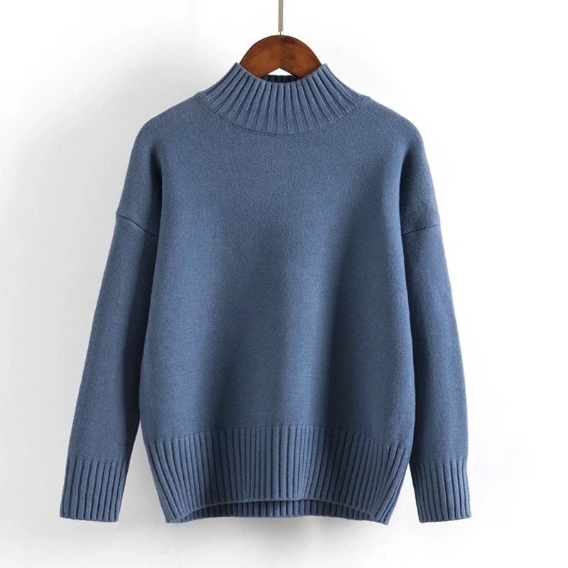 Women's Cashmere Turtleneck Sweater Winter Pullover Jumper Casual Knitted Long Sleeve White