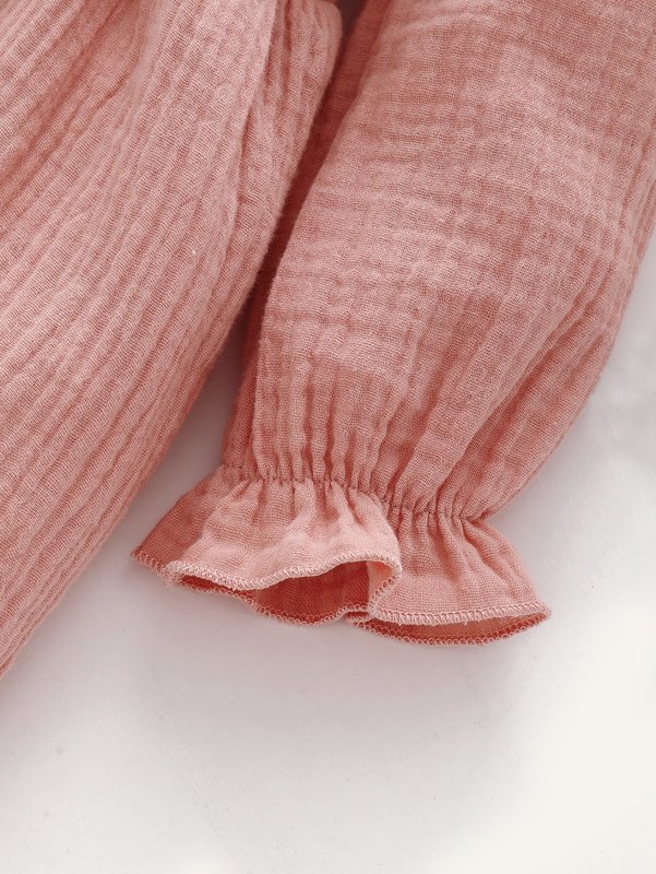 Baby Girl Textured Bow Front Frill Trim Dress SHE