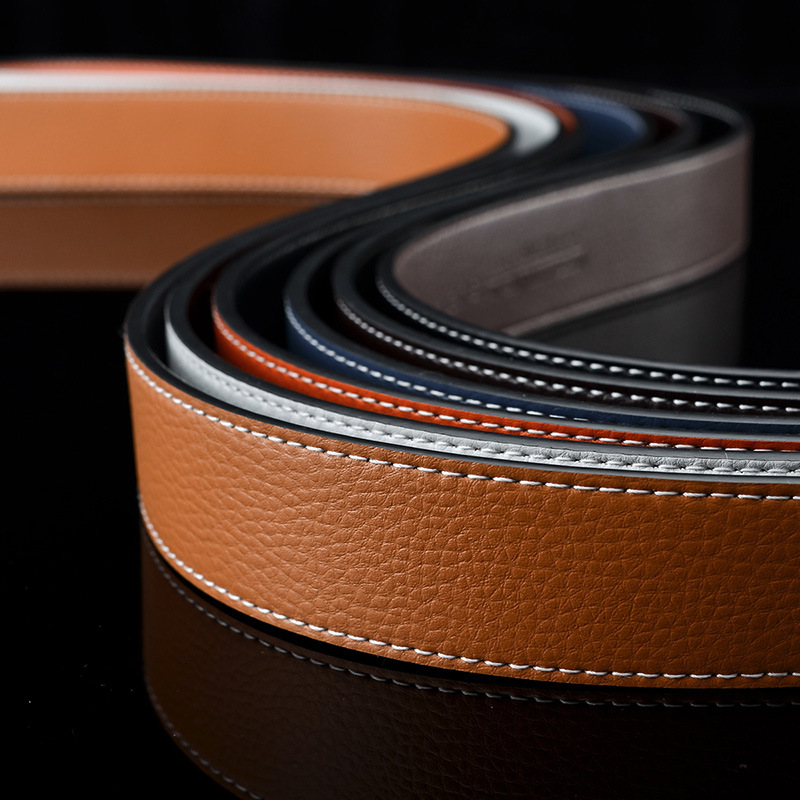 

Fashion Belt for Man Woman Casual Smooth Reversible Buckle Belts Genuine Cowhide 7 Color Highly Quality with orange Box 56 123, Brown