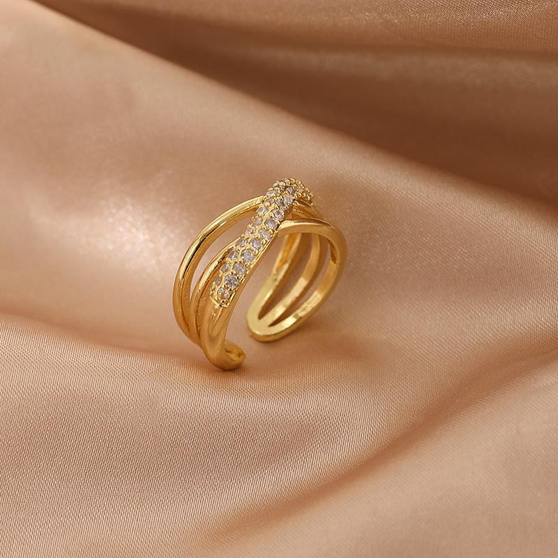 Wedding Rings Luxury Design Geometric Cross Gold Open Ladies Ring Korean Fashion Jewelry Party Girl Unusual Set A038
Wedding Rings Luxury Design Geometric Cross Gold Open Ladies Ring Korean Fashion Jewelry Party Girl Unusual Set A038