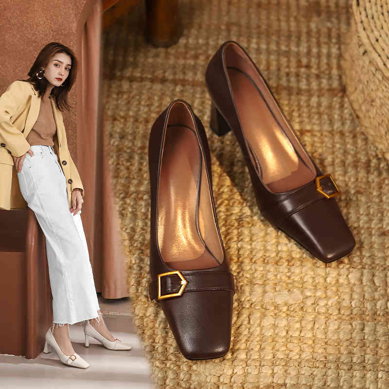 Sandals Genuine leather shoes square toe casual high-heeled spring and autumn size 34-39 handcrafted BN1V, 1# shoe box
Sandals Genuine leather shoes square toe casual high-heeled spring and autumn size 34-39 handcrafted BN1V, 1# shoe box