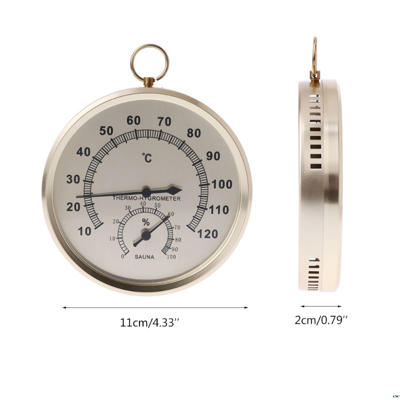 Air humidifier Thermometer Sauna humidity Temperature Meter Indoor Hygrometer Double Dial Wall Button Metals Measurement