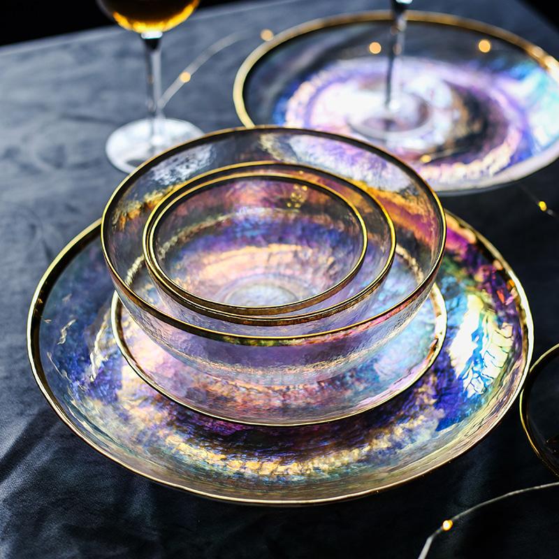 Dishes & Plates Rainbow Glass Tableware Dinner Plate Dessert Salad Bowl Western Dish Creative Tray Fruit Dinnerware Sets
Dishes & Plates Rainbow Glass Tableware Dinner Plate Dessert Salad Bowl Western Dish Creative Tray Fruit Dinnerware Sets