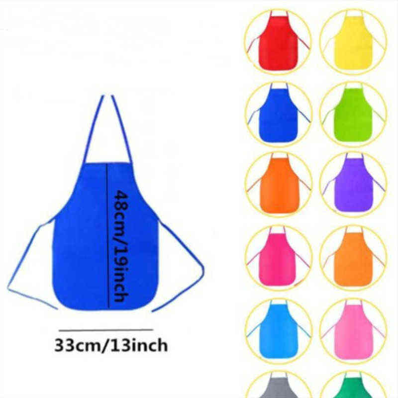 Unisex Colorful Children Aprons Waterproof Non-Woven Fabric Painting Pinafore Kids Apron for Activities Art Class Craft 211222