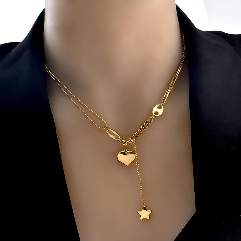 Pendant Necklaces Necklace One Piece Delicate Temperament Hip-Hop Star Tassel Jewelry Three-Dimensional Peach Heart Collarbone Chain Cold Wi, Silver
Pendant Necklaces Necklace One Piece Delicate Temperament Hip-Hop Star Tassel Jewelry Three-Dimensional Peach Heart Collarbone Chain Cold Wi, Silver