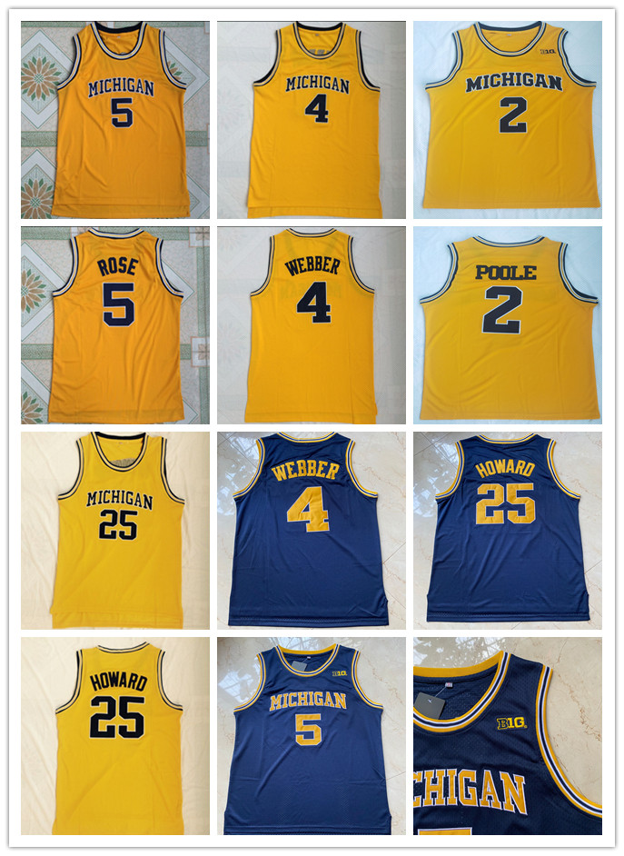 Michigan Wolverines College Chris Webber #4 Juwan Howard Basketball Jersey 5 Jalen Rose Jorda Poole NCAA Jerseys, Black
Michigan Wolverines College Chris Webber #4 Juwan Howard Basketball Jersey 5 Jalen Rose Jorda Poole NCAA Jerseys, Black