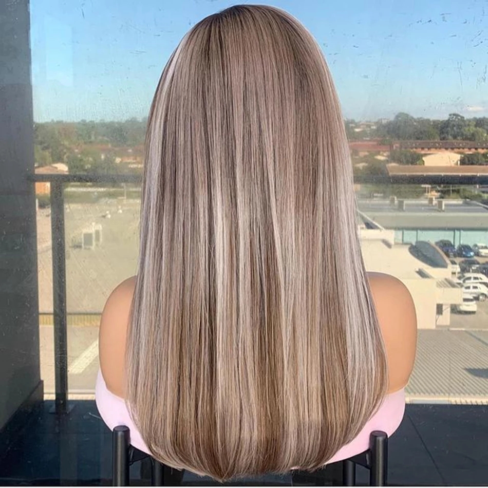 Platinum Blonde Highlight Human Hair 13x6Lace Front Wigs for Women Transparent Swiss Lace 13x4 Laces Frontal Wig Remy full lacewig preplucked Ombre ha