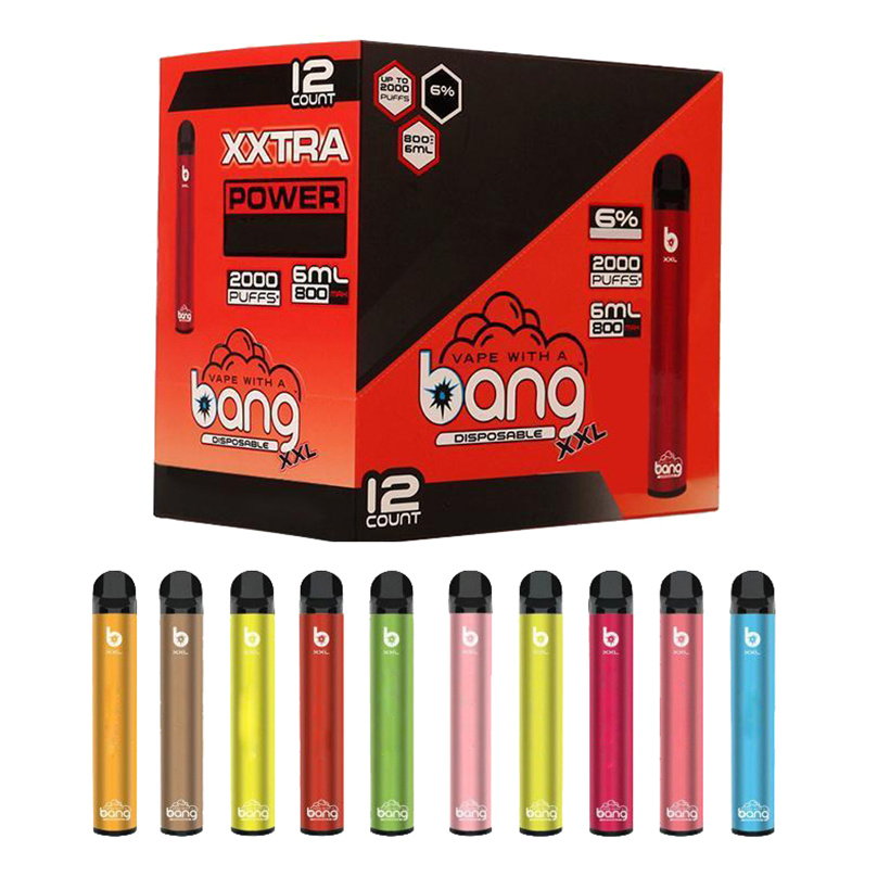 Bang XXL XXtra Disposables Vape Pen E-cigarettes 800mAh Power Battery Pre-filled 6ml Pods Vapors 2000 Puffs
Bang XXL XXtra Disposables Vape Pen E-cigarettes 800mAh Power Battery Pre-filled 6ml Pods Vapors 2000 Puffs