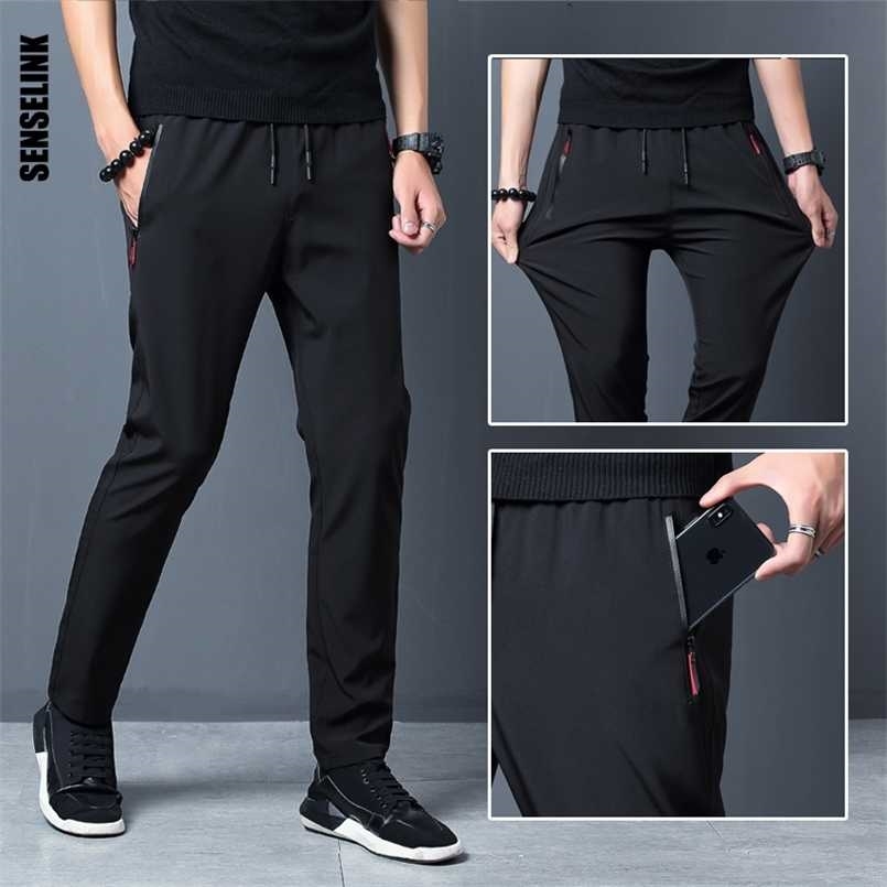Men Pants Joggers Fitness Casual Quick Dry Outdoor Sweatpants Breathable Slim Elasticity Trouser Plus Size Men Pants 211112