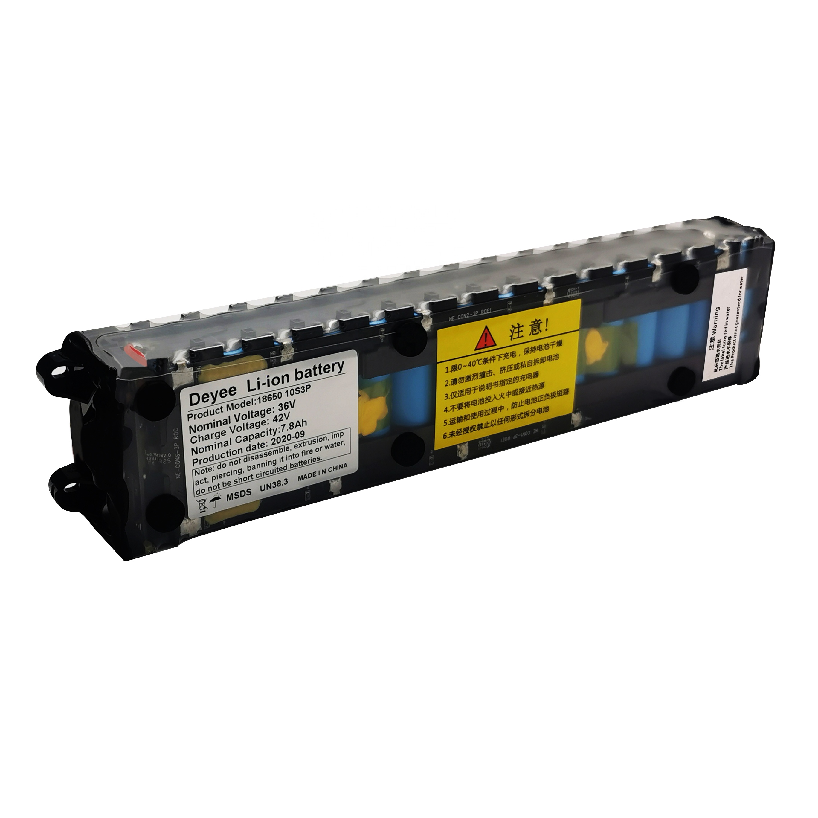 Deep circulation Lithium batteries pack 36V 6Ah 7.8Ah with 100% original 18650 battery cells 10S3P for electric scooter