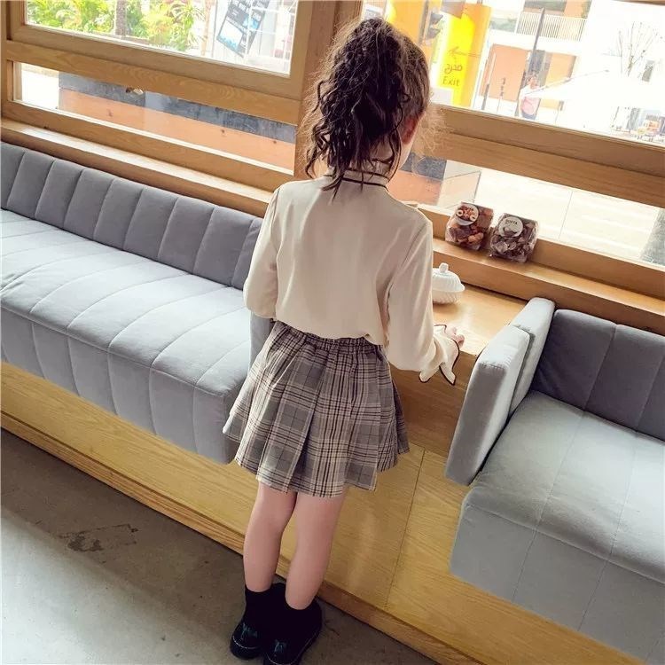 Spring Baby Girls Blouses Kids Bowknot Collar Cotton Shirt Teen Long Sleeve Tops Teenager Blouse 4 5 6 7 8 9 10 14Years 220228