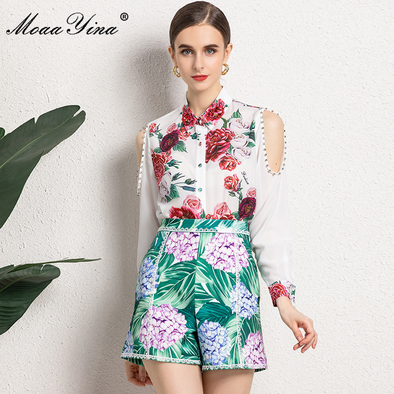 Summer Fashion Designer Shorts Sets Women's Floral Print Single-breasted Long sleeve Bead Top and Two Pieces Set 210524, Multi
Summer Fashion Designer Shorts Sets Women's Floral Print Single-breasted Long sleeve Bead Top and Two Pieces Set 210524, Multi