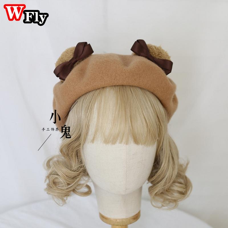 Berets Harajuku Women's Girls Bear Ear Bow Hat Sweet Lolita Cozy Wool Beret Beanie Artist Cap Female Winter Warm Hats Headdress, Color 2
Berets Harajuku Women's Girls Bear Ear Bow Hat Sweet Lolita Cozy Wool Beret Beanie Artist Cap Female Winter Warm Hats Headdress, Color 2