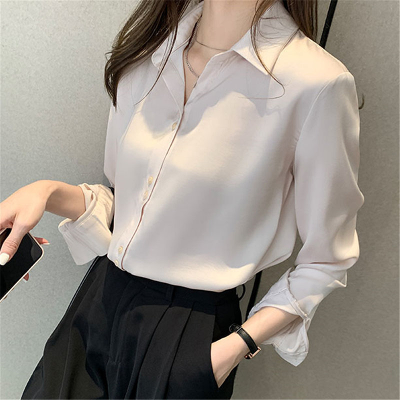 Apricot Stylish Tops Women Loose Elegant Sweet Gentle Office Lady Feminine Chic Blouses Minimalist Shirts 210421