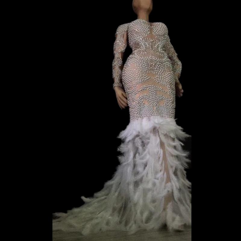 Casual Dresses Women' Birthday Party Celebrate Outfit Female Singer Costume Stage Show Dress Women Sexy Pearls Rhinestones White Feather, Multi
Casual Dresses Women' Birthday Party Celebrate Outfit Female Singer Costume Stage Show Dress Women Sexy Pearls Rhinestones White Feather, Multi