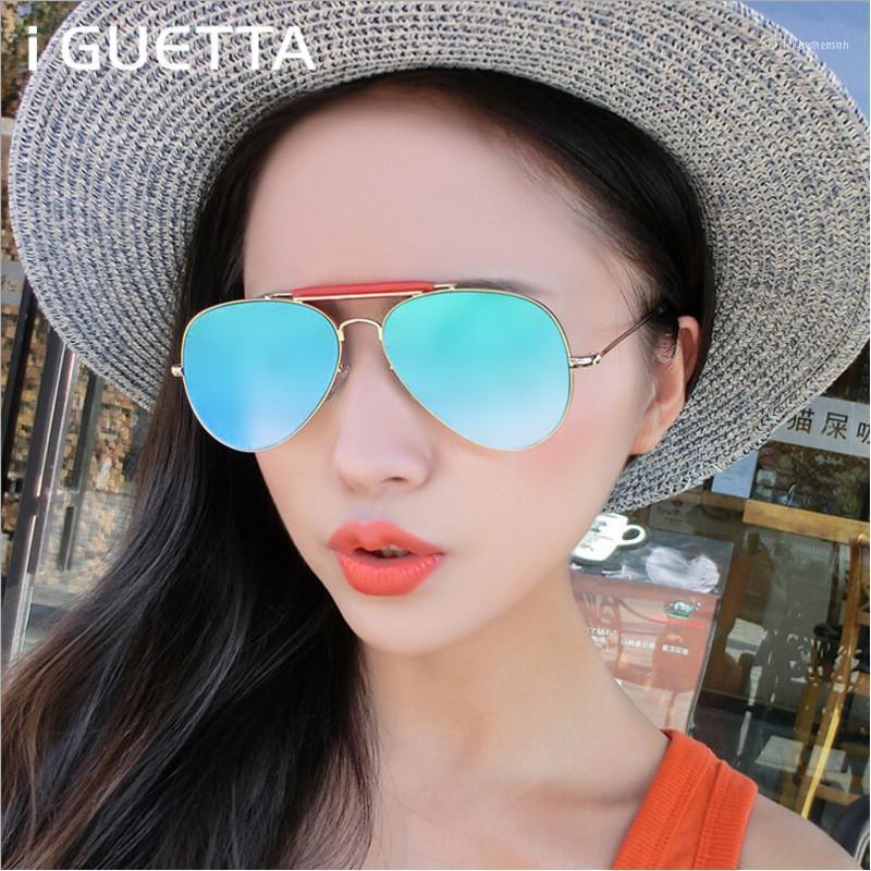 Sunglasses IGUETTA Retro Round Women Brand Designer Alloy Luxury Sunglass 2021 High Quality IYJB544