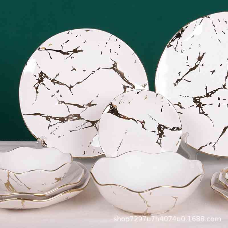 Modern simple household European creative plate and dish set dinner bowl hotel restaurant gift Phnom Penh ceramic tableware
Modern simple household European creative plate and dish set dinner bowl hotel restaurant gift Phnom Penh ceramic tableware