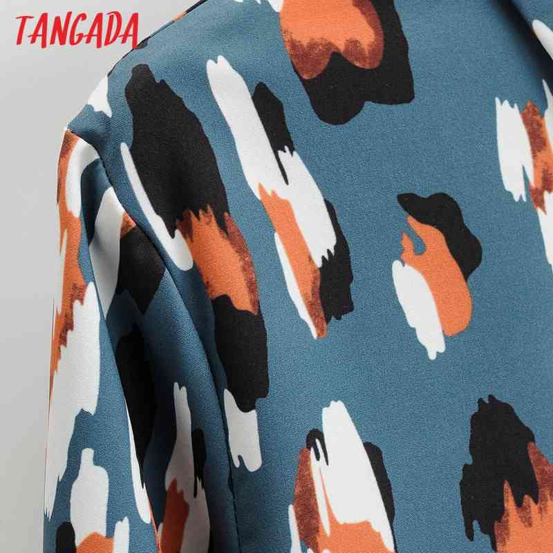 Women Colorful Leopard Shirt Turn Down Collar Long Sleeve Chic Female Casual Tops Blusas 1F174 210416