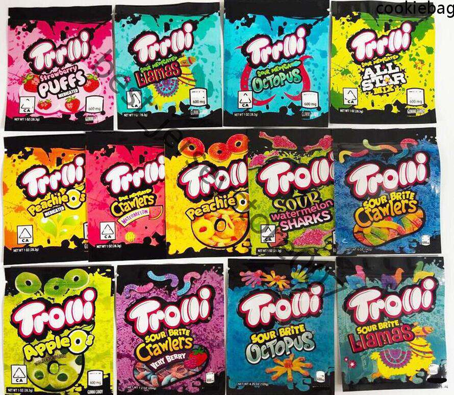 13 types Trolli Edibles bag Packaging 600mg Trrlli sour mylar bags All Star mix watermelon peachie apple blamas candy sha
13 types Trolli Edibles bag Packaging 600mg Trrlli sour mylar bags All Star mix watermelon peachie apple blamas candy sha
