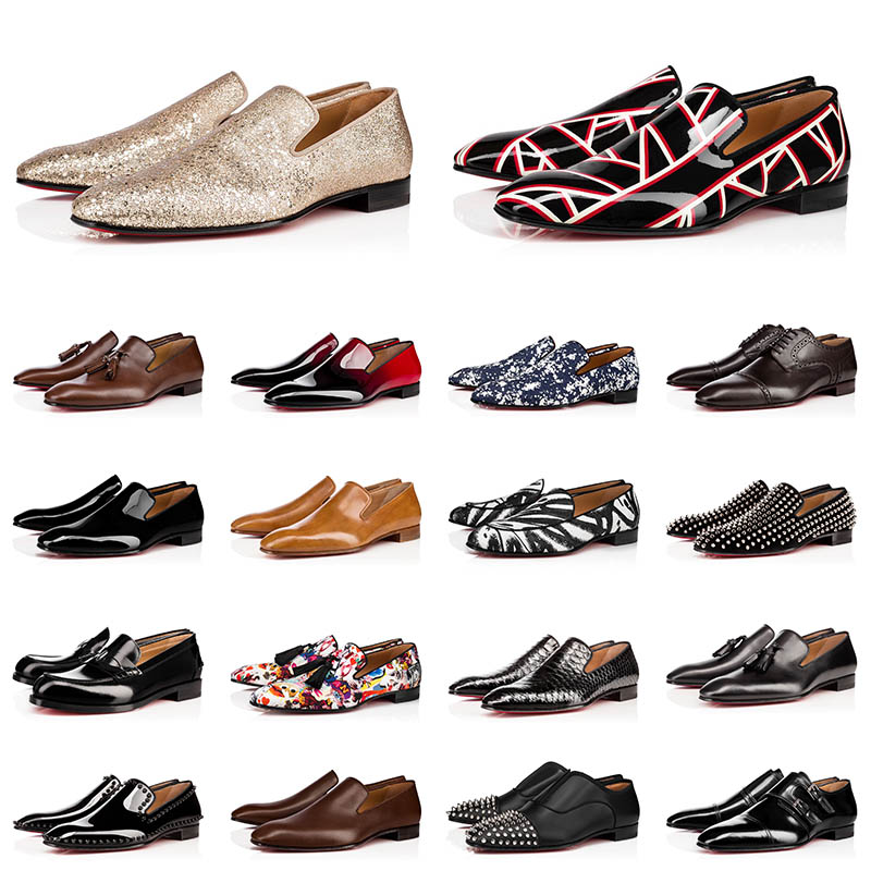 2021 Red Bottoms Dress Shoes Mens Loafers Black White Genuine Leather Gitter Fashion Loafer Suede Spikes Luxurys Flat Sneakers Shoe Size 38-47
2021 Red Bottoms Dress Shoes Mens Loafers Black White Genuine Leather Gitter Fashion Loafer Suede Spikes Luxurys Flat Sneakers Shoe Size 38-47
