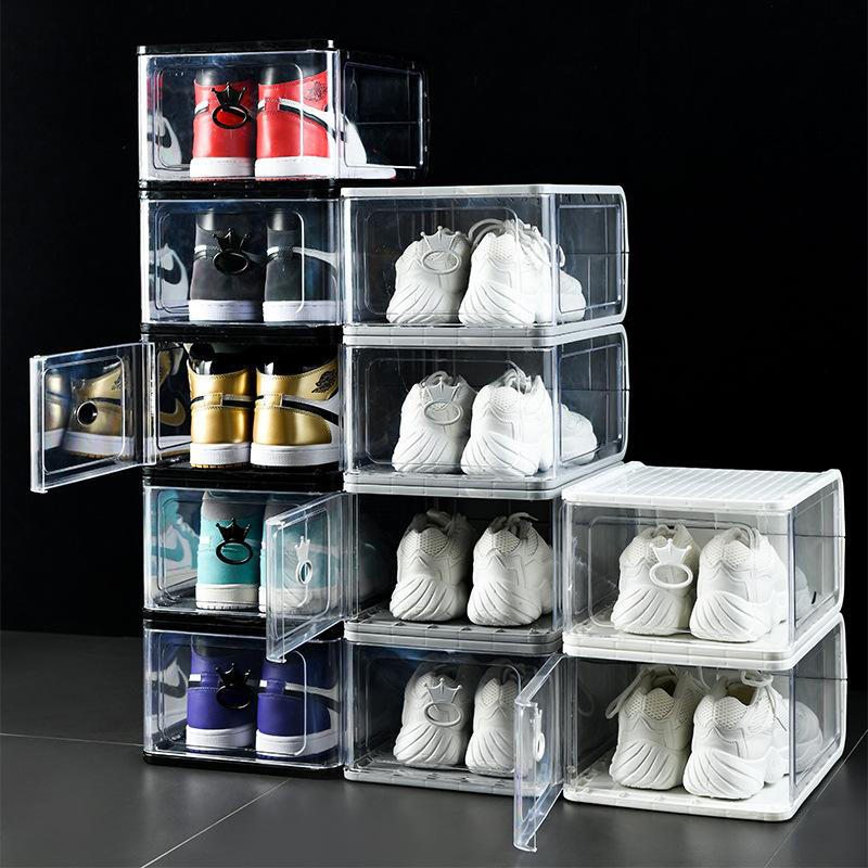 Thick Clear Plastic Shoes Sneaker Storage Boxes Dust proof Flip Transparent Sports Shoe Bins Stackable Foldable Boot Organizer Box Black Grey White, As pic
Thick Clear Plastic Shoes Sneaker Storage Boxes Dust proof Flip Transparent Sports Shoe Bins Stackable Foldable Boot Organizer Box Black Grey White, As pic