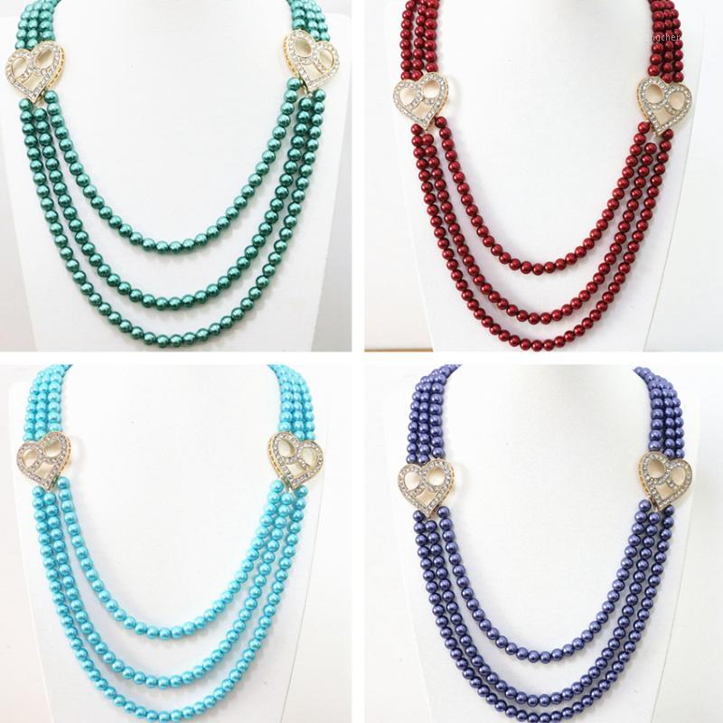 8mm Round Shell Simulated-pearl Beads Mix-color Heart Accessories Crystal Glass Special 3rows Women Necklace 28-32inch B1188 Chains
8mm Round Shell Simulated-pearl Beads Mix-color Heart Accessories Crystal Glass Special 3rows Women Necklace 28-32inch B1188 Chains