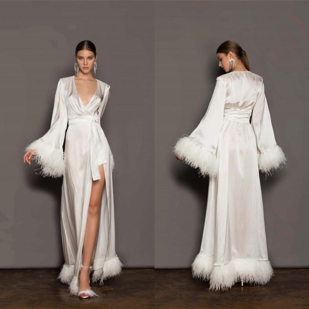 Feather Evening Dresses Bridal Bathrobe Long Sleeves Satin Silk Sleepwear Bath Robes Nightgowns Party Wear Women's Photo Dress Kimono, Lavender
Feather Evening Dresses Bridal Bathrobe Long Sleeves Satin Silk Sleepwear Bath Robes Nightgowns Party Wear Women's Photo Dress Kimono, Lavender