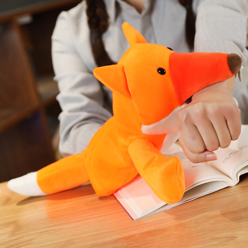 Cute soft animal psh toys cartoon fox crow stuffed hand puppets for kids pretend toys creative activity props284h