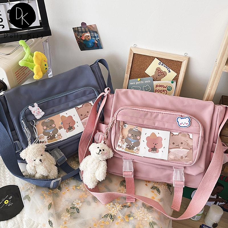 Evening Bags Ladies Cute Canvas Ita Bag Female Transparent PVC Pocket Shoulder Student Kawaii Large Capacity Book Girls Messenger, Beige
Evening Bags Ladies Cute Canvas Ita Bag Female Transparent PVC Pocket Shoulder Student Kawaii Large Capacity Book Girls Messenger, Beige