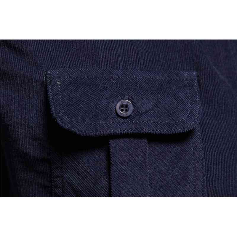 New Single Breasted 100% Cotton Men's Shirt Business Casual Fashion Solid Color Corduroy Men Shirts Autumn Slim Shirt Men 210410