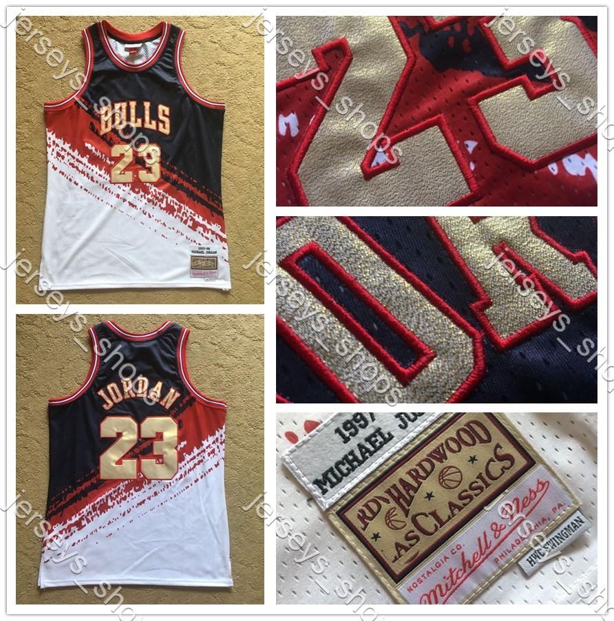 Mens Retro Mitchell & Ness 1997-98 Independence Swingman Jersey Authentic basketball 23 Michael Jerseys Gold Shirts, Black;red 
Mens Retro Mitchell & Ness 1997-98 Independence Swingman Jersey Authentic basketball 23 Michael Jerseys Gold Shirts, Black;red